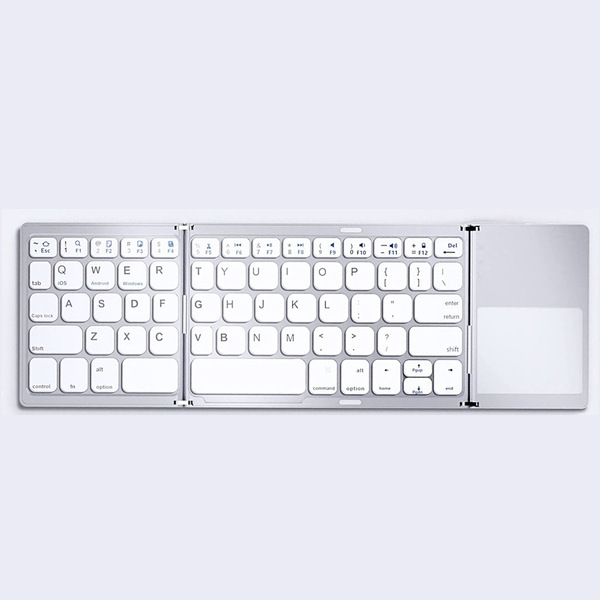 ワイヤレスキーボード 折りたたみ式USB 充電画面ロック機能 タブレットキーボード ブルートゥース Bluetooth ホワイト