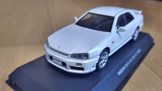 即決 京商 NISSAN SKYLINE 25GT-X TURBO 1998 ホワイトパール 日産 スカイライン R34 1/43 絶版 レア カラーモデル