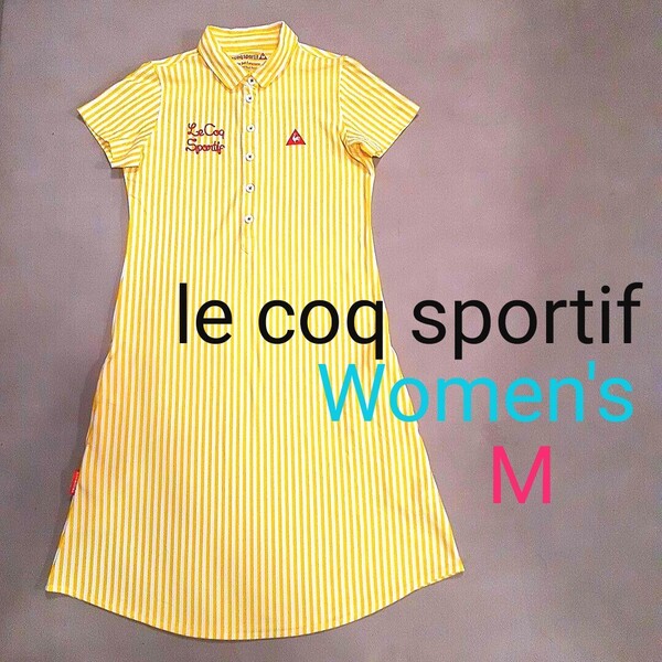 【超美品】le coq sportif ルコックスポルティフ DESCENTE デサント ゴルフワンピース ワンピース ゴルフウェア ポロシャツ ストライプ