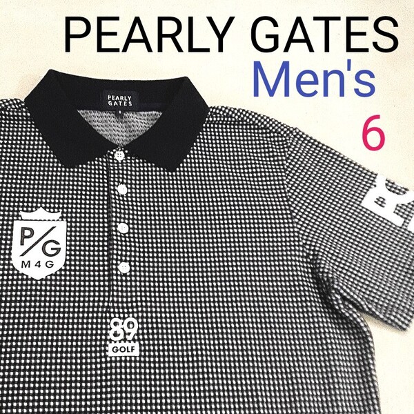 【超美品】PEARLY GATES パーリーゲイツ メンズ6 XL相当 半袖ゴルフポロシャツ ゴルフシャツ ゴルフウェア ゴルフポロシャツ ロゴ