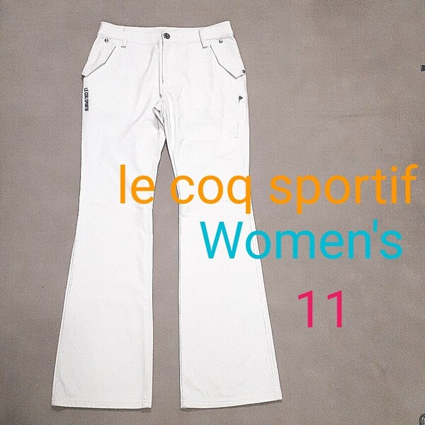 【超美品】le coq sportif ルコックゴルフ レディース11 ストレッチ ゴルフパンツ ゴルフウェア ゴルフストレッチロングパンツ 裏起毛