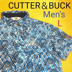 【超美品】CUTTER&BUCK カッターアンドバック DESCENTE デサント メンズL ゴルフポロシャツ ゴルフシャツ ゴルフウェア 半袖ポロシャツ