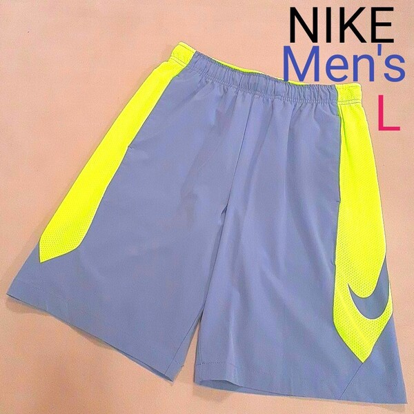 【超美品】NIKE ナイキ メンズL ランニングコスト ショートパンツ ハーフパンツ ジョギング マラソン 蛍光イエロー