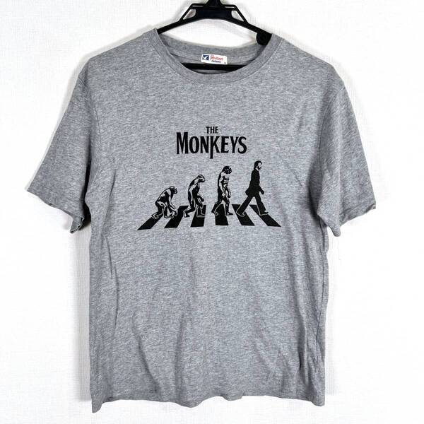 【Avvious】グレー系 プリント柄 メンズ Tシャツ Mサイズ 半袖 カジュアル トップス Tシャツ カットソー 男性用 紳士用 古着【a001】