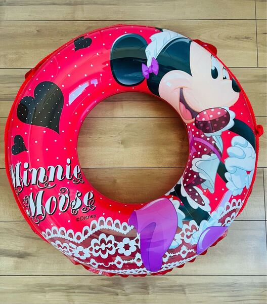 ☆ 送料無料 ☆ 極美品 Disney ディズニー ミニーマウス 浮き輪 70cm ☆ 紐あり うきわ 浮き具 ☆ 海水浴 プール 水遊びに