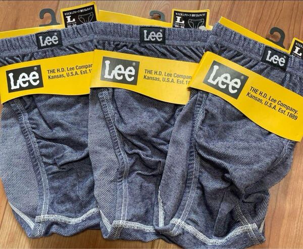送料込 新品 Lee メンズ下着 セミビキニブリーフ 巻きゴムタイプ 3枚 Lサイズ