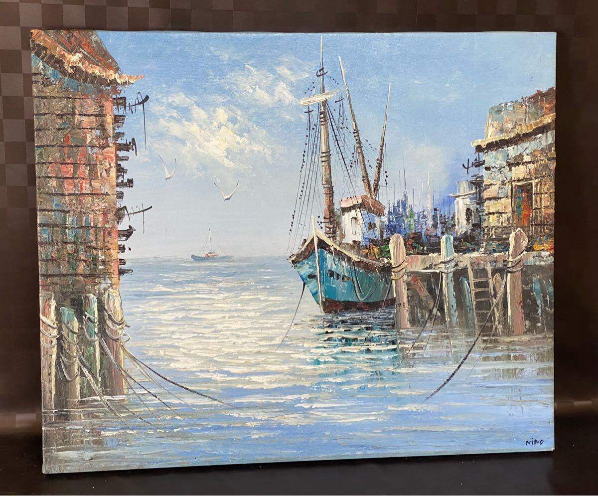 ヴィンテージ 大判 風景画 絵画 油絵 油彩画 舟 帆船 額縁 額装 インテリア Yahoo!オークション -「油絵 船」(美術品) の落札相場・落札価格