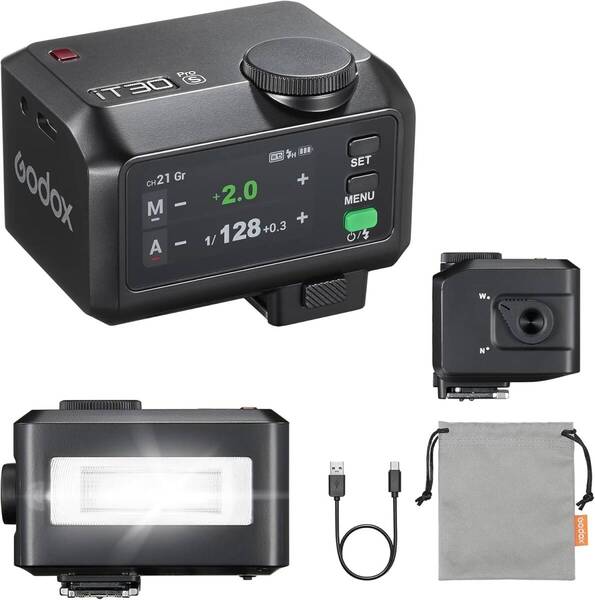 GODOX iT30Pro S ソニ-カメラ用フラッシュ タッチ式カラー液晶搭載 TTLオン フル発光560回 S1/S2光制御 (ブラック, ソニ-用)
