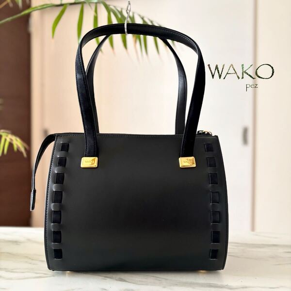 新品未使用 WAKO 銀座和光 レザーハンドバッグ*レディース 本革 牛革 フォーマル 冠婚葬祭 和装 ブラック 黒 入学式 卒業式 結婚式 葬式