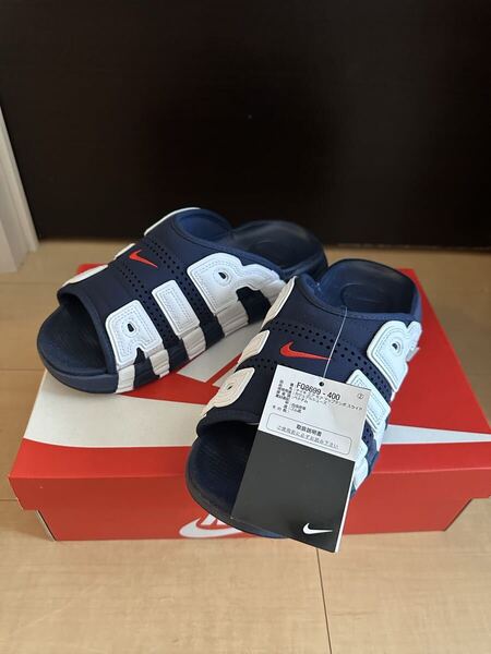 【新品未使用】NIKE ナイキ エアモアアップテンポ スライド 26cm US8 ネイビー サンダル