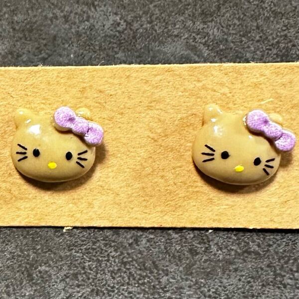 ピアス ハローキティ パープル サンリオ 可愛い アレルギー対応 プレゼント シンプル