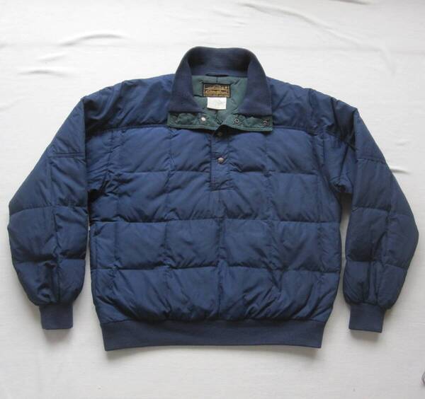 ☆80s エディーバウアー プルオーバー ダウンジャケット (L) 黒タグ ビンテージ カラコラム 60s 70s 日の出タグ vintage オールパーパス