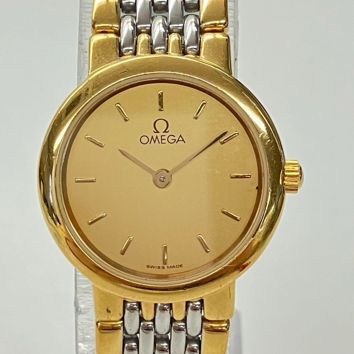 稼働 オメガ デビル OMEGA ラウンド ゴールド 稼働品 電池交換 電池交換・変色取り OMEGA DeVille 事例集|ドクターウォッチ