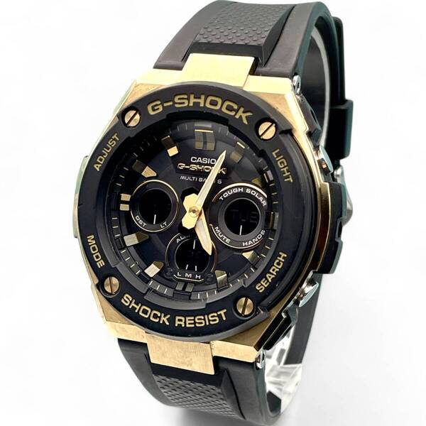 極美品 ■ 稼働 G-SHOCK ジーショック 時計 GST-W300G ソーラー メンズ腕時計 アナデジ メタル タフ G-STEEL カシオ 3926-10-056