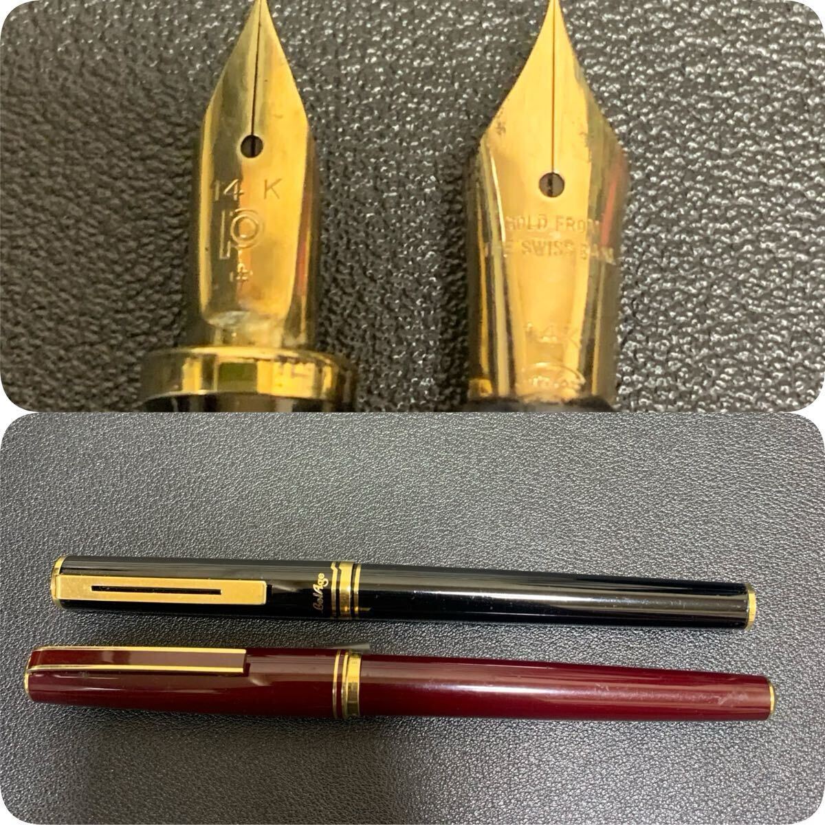 【未使用】万年筆2本セットプラチナ　BelAge　Bonita　14k　細字 未使用】万年筆2本セットプラチナ BelAge Bonita 14k 細字