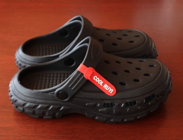 新品■メンズ サンダル 黒(ブラック)40-41 25.0~26.0㎝ EVA素材 肉厚 3cmUP! 厚底■当店オリジナル!ラジアル スリッポン シューズ