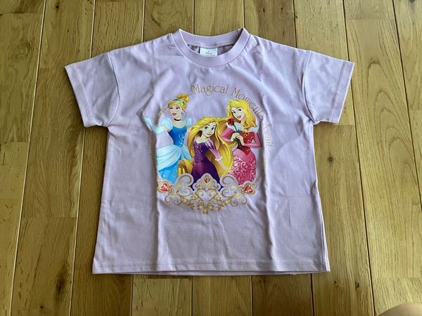 新品 女の子 キッズ ディズニープリンセス 半袖Tシャツ 100センチ 紫