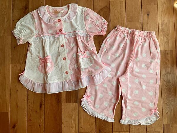新品 女の子 キッズ 天使のしっぽ 半袖 パジャマ ピンク 110センチ