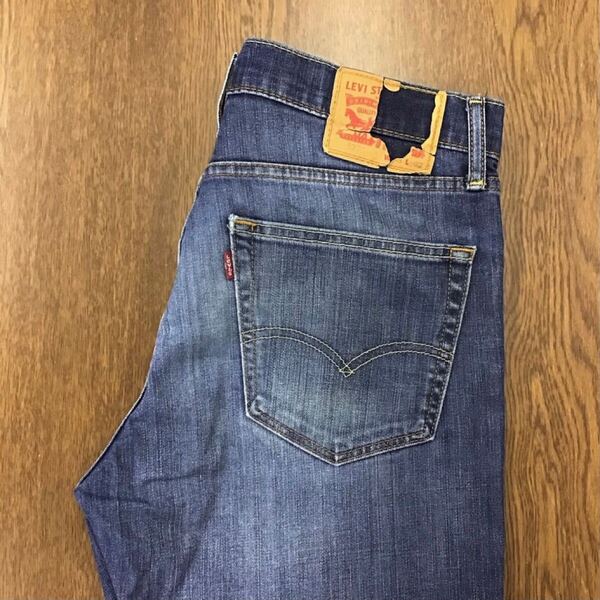 【GG032】Levi's 527 W33 L32 色落ち加工 ブーツカット ジーンズ デニムパンツ ストレッチ生地 ブランド古着 リーバイス527 送料無料