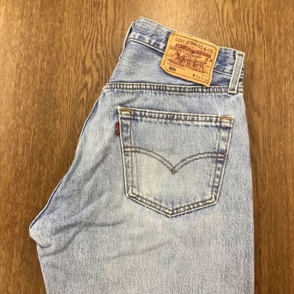 【GG042】Levi's 501 W33 L34 定番ストレート 色落ち加工 ジーンズ ジーパン デニムパンツ メンズブランド古着 リーバイス501 送料無料
