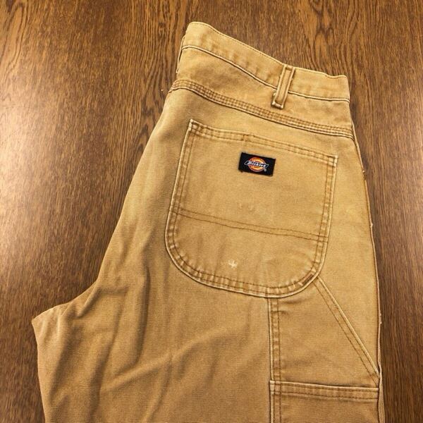 【GG078】Dickies W36 L32 ペインターパンツ ワークパンツ ベージュ メンズブランド古着 ディッキーズ 送料無料