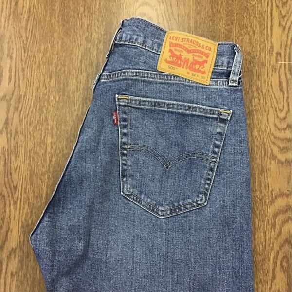 【GG099】Levi's 505 W34 L30 色落ち加工 ジーンズ ジーパン デニムパンツ ストレッチ生地 メンズブランド古着 リーバイス505 送料無料