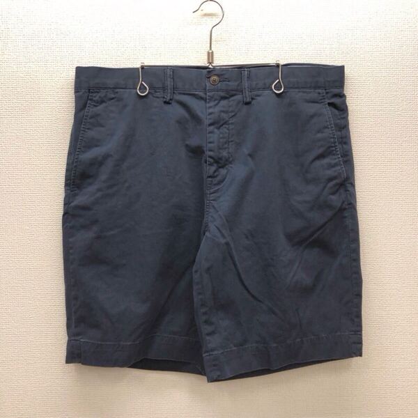 【GG140】POLO RALPH LAUREN W35 チノハーフパンツ ネイビー ストレッチ生地 ブランド古着 ポロ ラルフローレン ショートパンツ 送料無料
