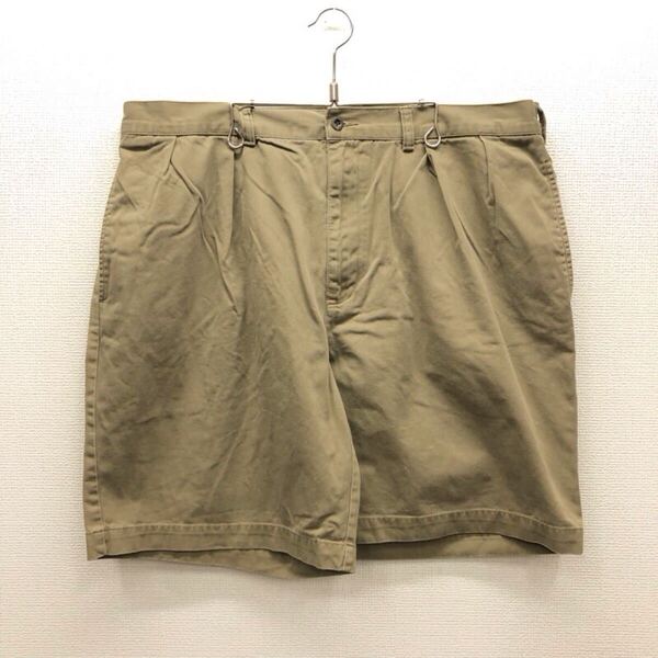 【GG159】POLO by Ralph Lauren W38 ツータック チノハーフパンツ カーキ ブランド古着 ポロ ラルフローレン ショートパンツ 送料無料