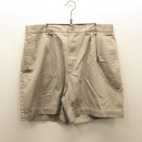 【GG209】POLO by Ralph Lauren W34 ツータック チノハーフパンツ ベージュ ブランド古着 ポロ ラルフローレン ショートパンツ 送料無料