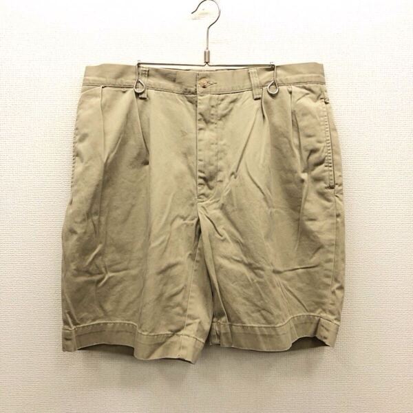 【GG211】POLO RALPH LAUREN W32 ツータック チノハーフパンツ ベージュ ブランド古着 ポロ ラルフローレン ショートパンツ 送料無料