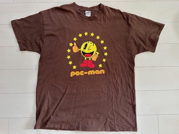 00's ヴィンテージ NAMCO PAC-MAN FRUIT OF THE LOOM Tee ナムコ パックマン Tシャツ ブラウン