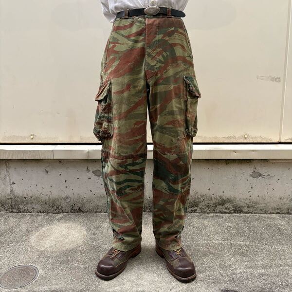 雰囲気抜群 50s フランス軍 実物 m47 リザードカモ カーゴパンツ ヴィンテージ ミリタリー 迷彩 HBT TAP47 60s 元ネタ ユーロ 84cm 米軍