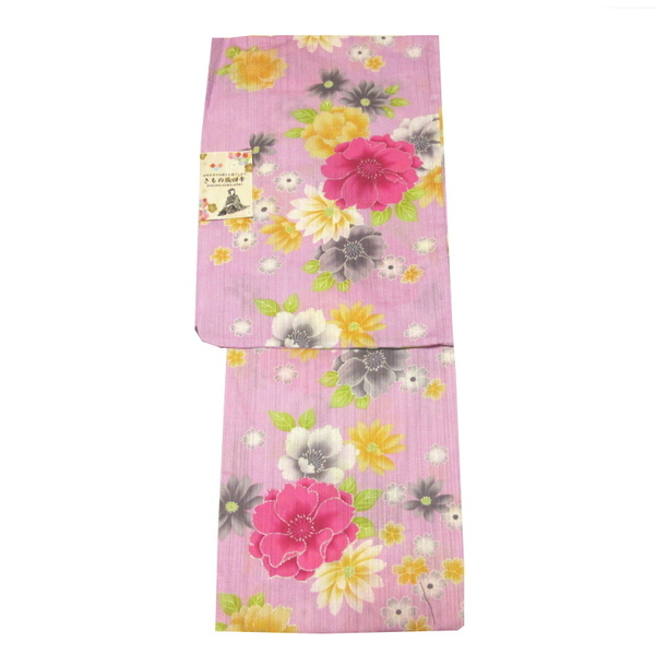 新品 レディース浴衣 yukata 綿100% アンティークピンク 街着 ユニフォーム ゆかた 花火 イベント kapi-yuka no,3104