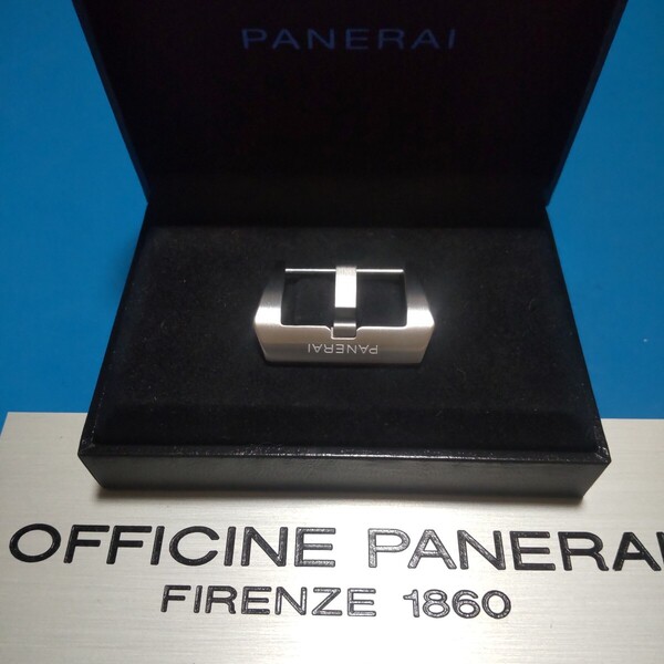 PANERAI 正規 PAV00627 純正 台形サテンスティール 22mm SS 尾錠 BA ピン アルディロン バックル パネライ 専用 箱付き ¥37,400- 送料込み