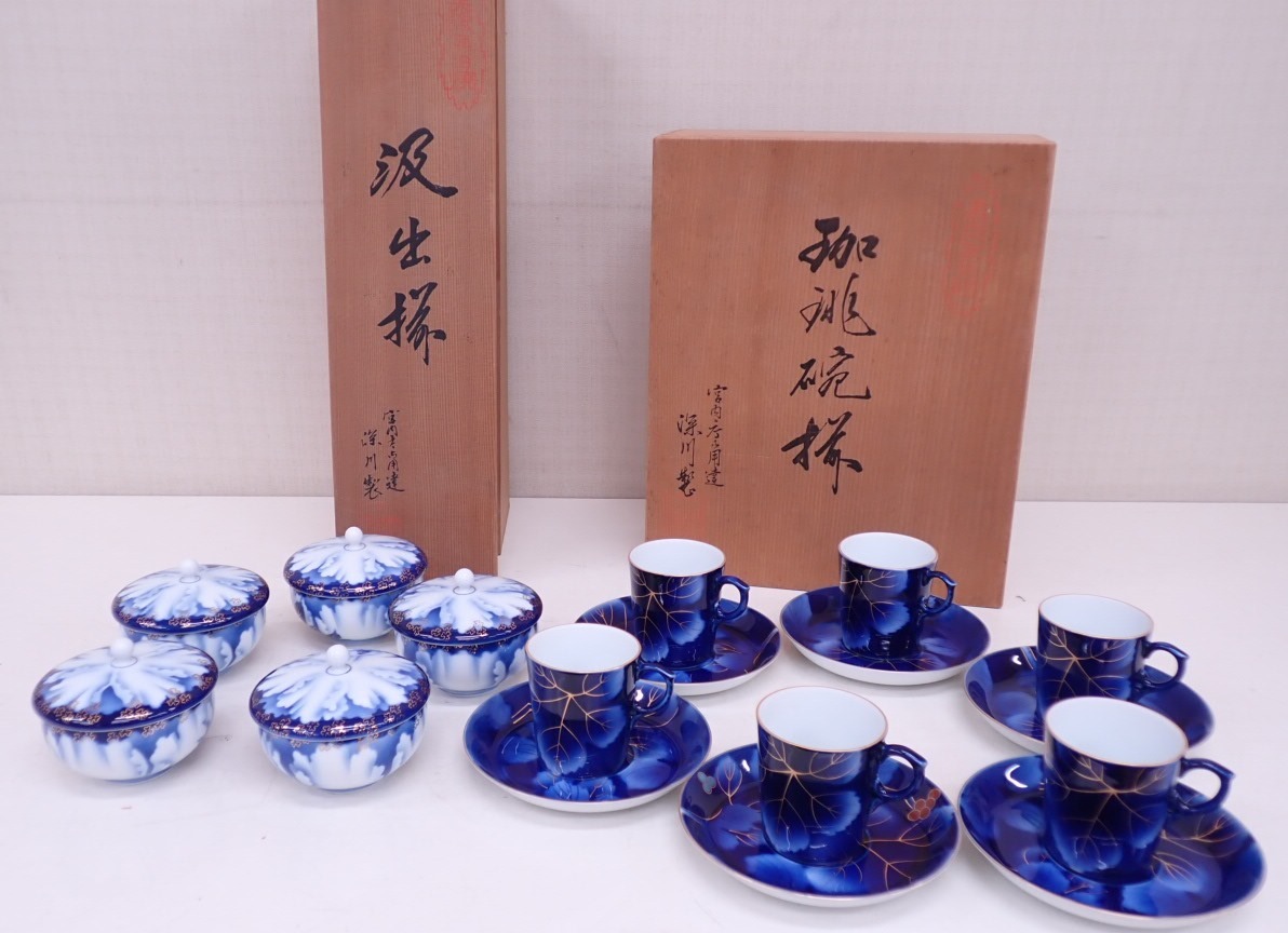 【深川製磁】湯呑み&お皿 まとめ売り ブルーワイナリー 牡丹金ミル 21点 深川製磁】湯呑み&お皿 まとめ売り ブルーワイナリー 牡丹金ミル