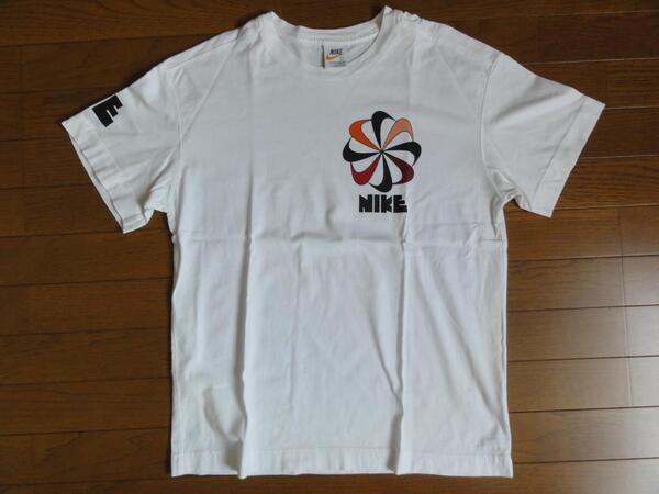 70s復刻 NIKE ホワイトレーベル 風車ロゴ ゴツナイキ ルーズフィット Tシャツ Lサイズ サンバースト