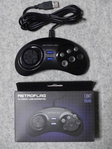 ★送料無料 美品 レトロフラッグ ゲームパッド メガドライブ6Bパッド風 Switch Windows Raspberry Pi RetroFlag Classic USB GAMEPAD