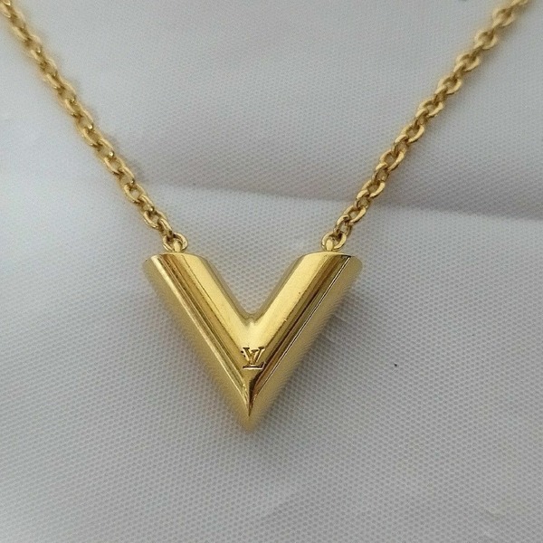 【美品】ルイヴィトン エセンシャルV ネックレス ゴールド レディース アクセサリー M61083