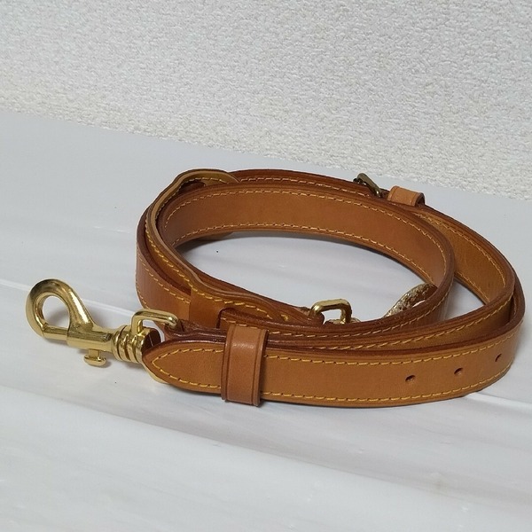 ルイヴィトン ショルダーストラップ ヌメ革 レバーナスカン ボストン用 ブラウン ゴールド金具