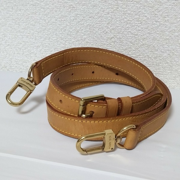 ルイヴィトン ショルダーストラップ ヌメ革 レザー 調整可能 ブラウン ゴールド金具