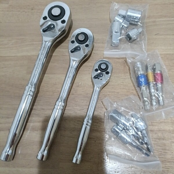 工具 訳あり まとめ売り ラチェットハンドル ソケットアダプター ソケットレンチ DIY 自動車 バイク 整備 大量 ツール