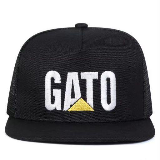 新品 gato「猫」 刺繍 メッシュ キャップ 野球帽 帽子 黒 ブラック ユニセックス メンズ レディース ストリート アメカジ