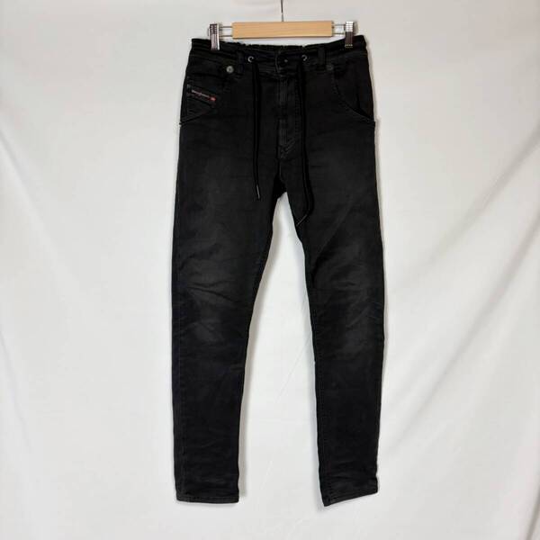 貴重 正規品 DIESEL KROOLEY-E-NE A00088 0670M ディーゼル ジョグジーンズ スウェットデニム ジョガーパンツ ストレッチ ブラック W26 L32