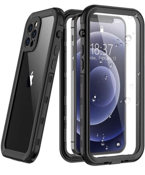 防水 iPhone12 Pro Max ケース 完全防水 両面カバー 360度 全面保護 落下防止 Magsafeワイヤレス充電対応 防塵耐衝撃 ストラップホール付き