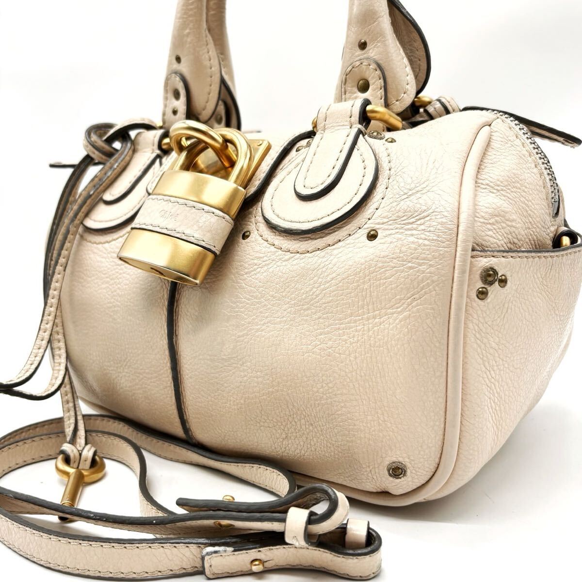 Chloe クロエミニパディントン (ホワイト×クリアロック) Yahoo!オークション -「クロエ パディントン ミニ」の落札相場