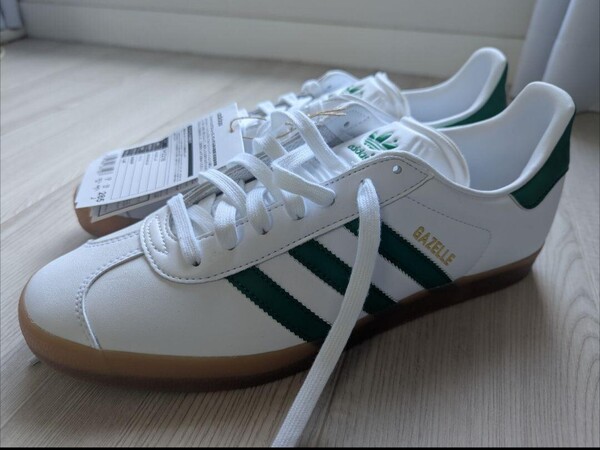 送料込!新品タグ付★adidas Gazelle ホワイト/グリーン 28.5cm