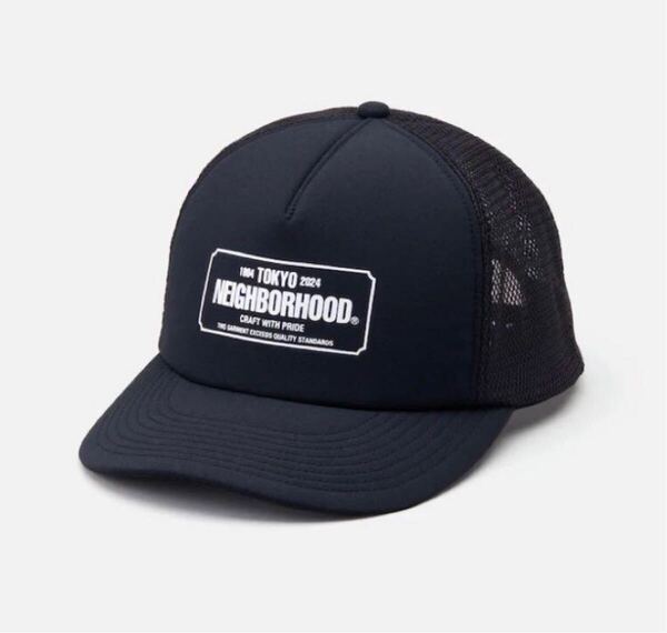 NEIGHBORHOOD ネイバーフッドロゴ メッシュキャップ ブラック フリーサイズ 帽子 CAP スナップバック TRUCKER