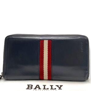 美品BALLY バリー ラウンドファスナー 長財布 トレインスポッティング