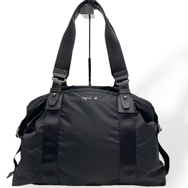 極美品 agnes b.VOYAGE ナイロン×レザー ボストンバック 大容量