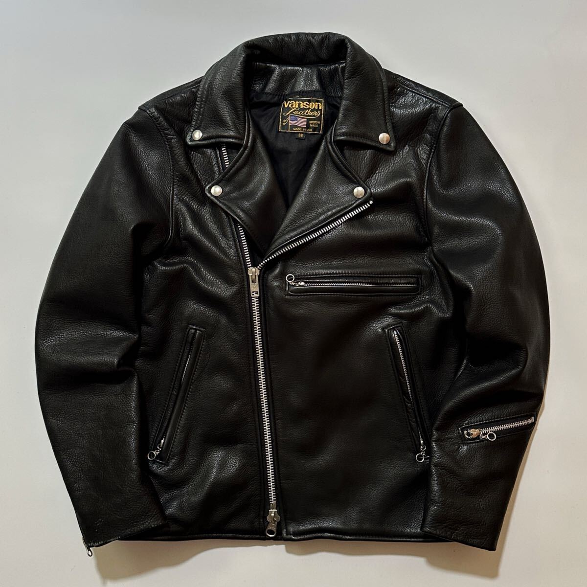 美品 vanson ダブル ライダースジャケット サイズ38 2025年最新】Yahoo!オークション -バンソン ダブルライダース 38